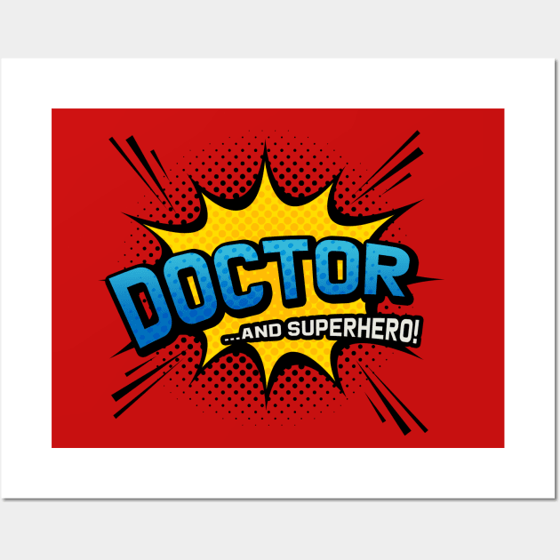 Doctor & Superhero - Comic Book Style Wall Art by Elsie Bee Designs